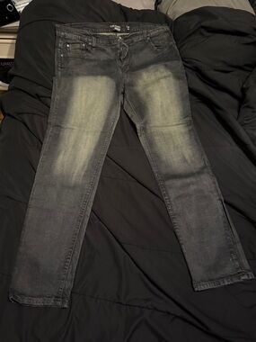 Men's Slim Straight Gray Washed Jeans